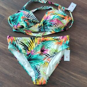 (NEW) SHADE & SHORE Tropical Print Bikini Set SIZE X(14-16)